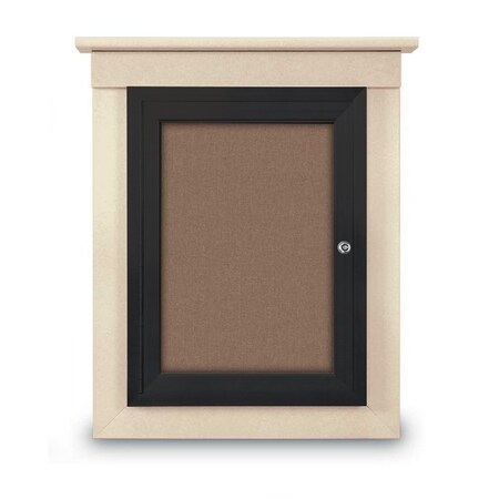 United Visual Products 42"x32" 2-Door Enclosed Letterboard, Green Felt/Lt Oak UV26235O-LTOAK-GREEN
